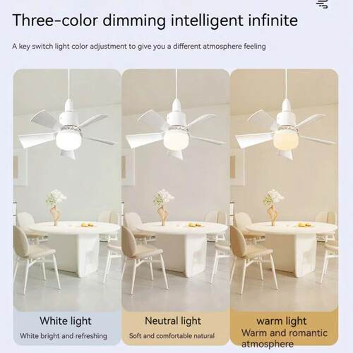 LED Ceiling Fan With Light Remote Control Dimmable 30W E27 B