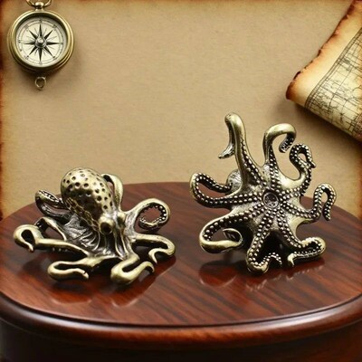 Brass Octopus Home Decoration Antique Copper Animal Figurine