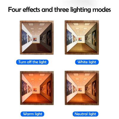 Naked Eye 3D Visual Night Light Wall Lamp Optical Art Atmosp