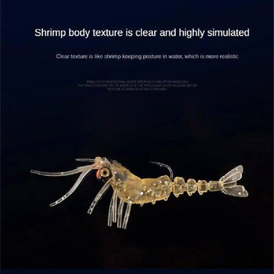 1~10PCS Luminous Glow Shrimp Lure Artificial Bait  Soft