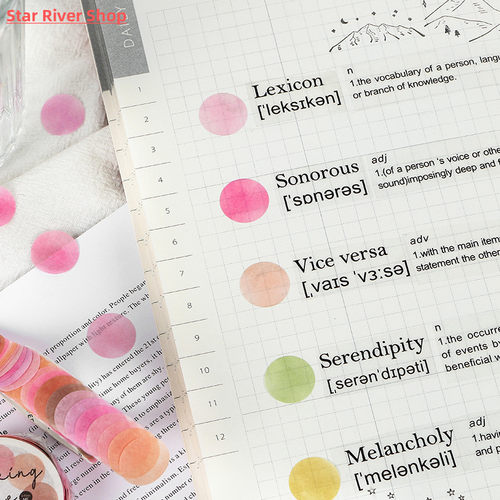 Infeel.me Colorful Washi Tape 100pcs Round Dot Stickers Crea