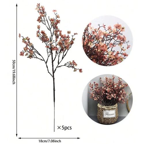 5pcs Artificial Flowers 6 Bundle European Fake Plants Decor