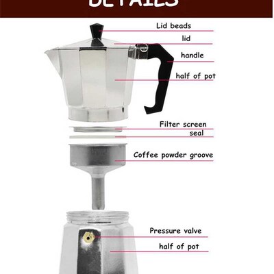 Coffee Maker machine aluminum mocha pot 摩卡咖啡壶八角铝壶