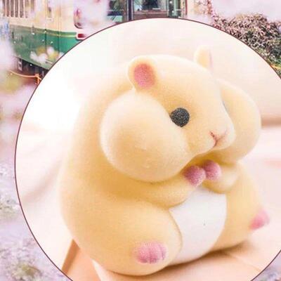 YELL Gashapon Toys Cute Fatty Milky Soft Hamster Flocking Pl