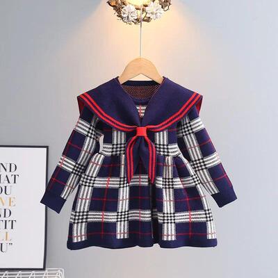 Toddler Girl Sweater Dress 2023 New Autumn Winter Warm 0-7Y