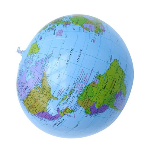 Inflatable Globe World 40cm Beach Ball Globe Map for Teachin