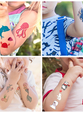 animal tatots Jungle Temporary Tattoos Kids toys纹身贴纸套装