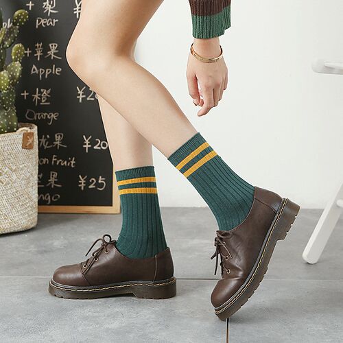Spring Socks Women Woman  Korean Version of The Two Bars Jap