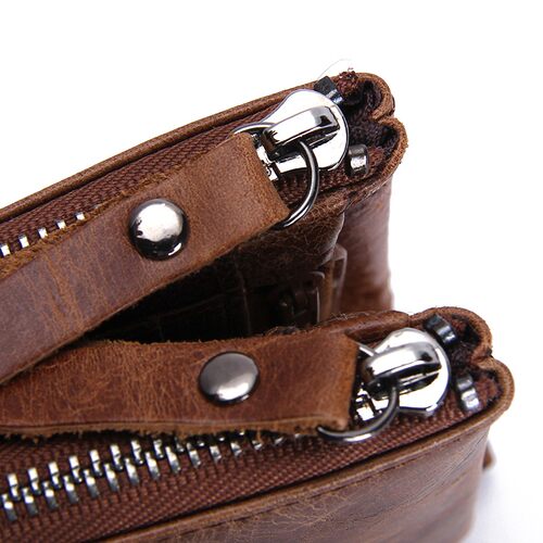 CONTACT'S HOT Genuine Crazy Horse Cowhide Leather Men Wa