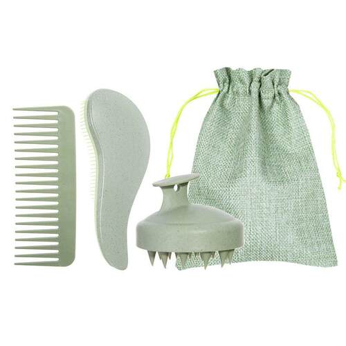 Wheat straw hairbrush set (four pieces) - for straightening