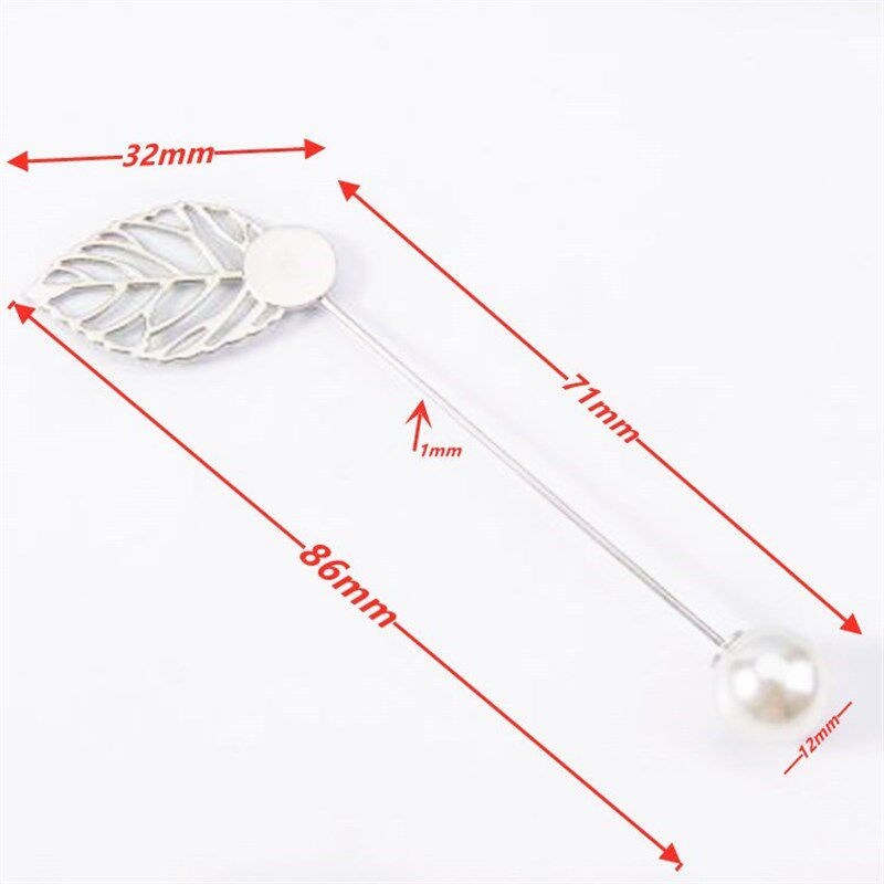 Leaf Pearl Pin DIY Waist Cincher Leaf Flower Pin Waist Tight - 实物图