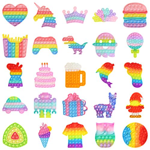 Push Pops System Bubble Hamburger Dinosaur Rainbow Toys Pop