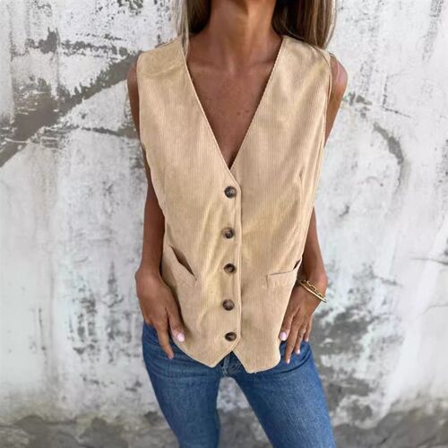 2025 Solid lor Sleeveless Loose Casual Top Vest Womens Oute