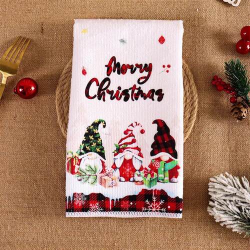 2pcs Christmas Kitchen Towels Merry Christmas Party Decorati