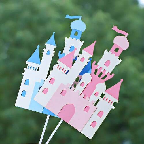 Cake Topper Prince Princess Castle Happy Birthday Cupcake To