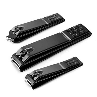 1PC Black Nail Clippers Stainless Steel Nail Cutter Thick Sc