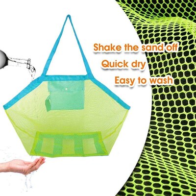 Protable Beach Bag Anti-and Net for Kid Beach Toy Towel Stor