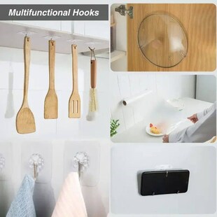 Transparent Self Adhesive Wall Hooks Heavy Duty Multi-Purpos