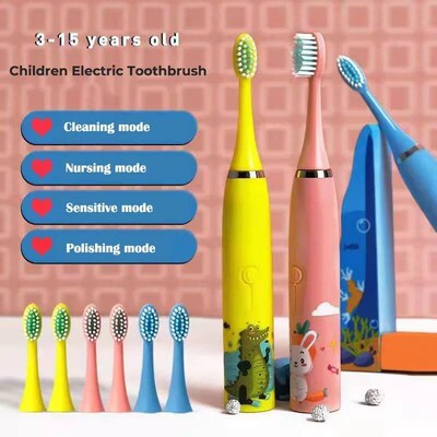 Childrens Electric Toothbrush with 5 Replacement Heads Kids