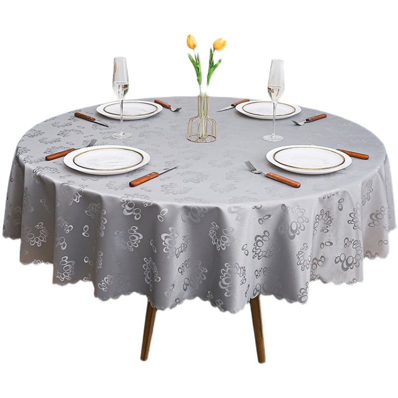 桌布圆桌防水防油免洗防烫酒店饭店家用欧式高级感大圆形餐桌台布,居家布艺,桌布,淘宝优惠券,粉丝福利购,淘宝优惠卷