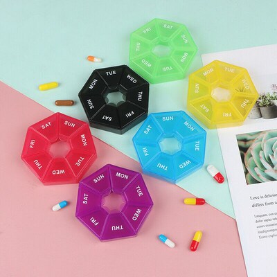 7 Day Mini Weekly Tablet Pill Medicine Box Organizer Contain