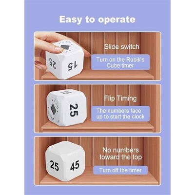 Gravity Sensor Flipping Timer Productivity Cube LED Display