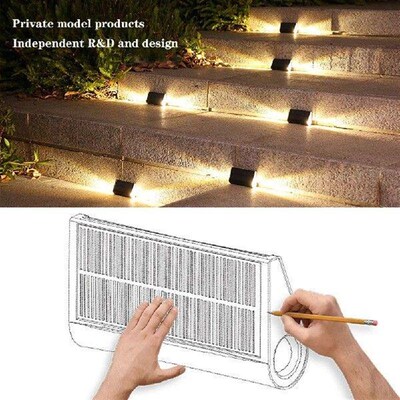 Solar Stair Lights Outdoor 2 Sided Lighting Solar Step