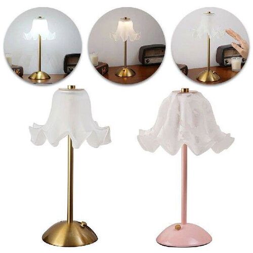 Retro French Romantic Flower Desk Lamp USB Rechargeable