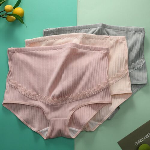 Pregnant Cotton Panties Soft Elastic High-waist Large Size