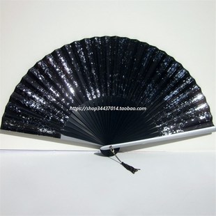5款可选 金色/银色 华丽工艺折扇 烤漆竹扇子 带扇坠