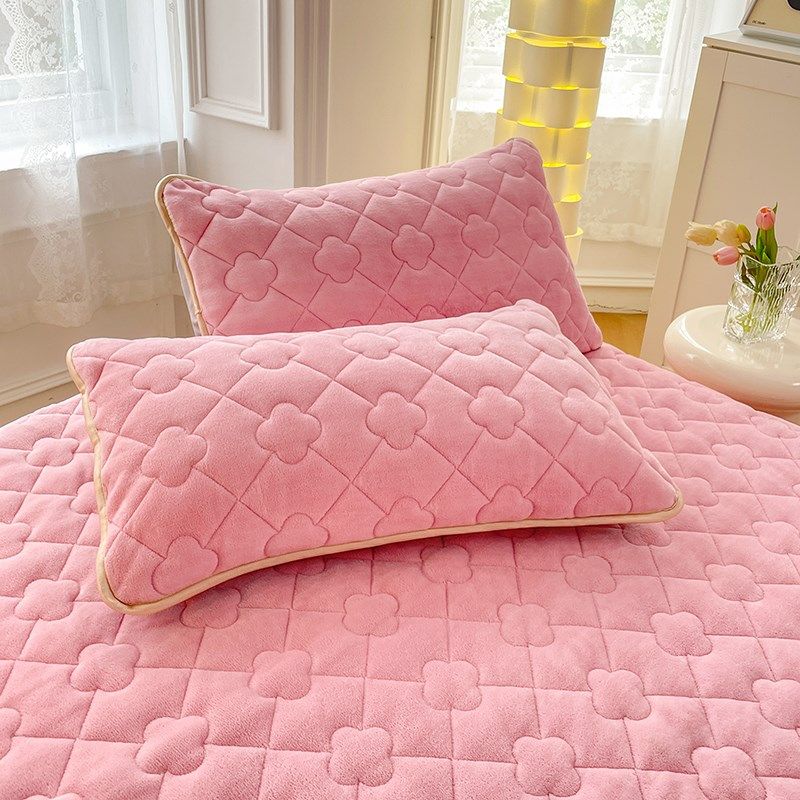 202新款夹棉床裙单件秋冬款加厚加绒珊瑚绒床罩枕三件,床上用品,床裙,淘宝优惠券,粉丝福利购,淘宝优惠卷