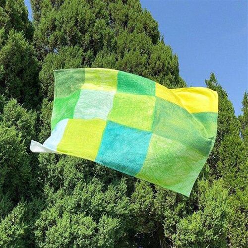 Green Grids Throw Blanket Soft Plushy Flannel Sofa Cover