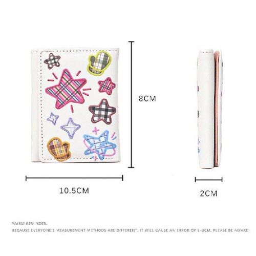 Cute Wallets For Women Star Embroidery Folding Short Hasp