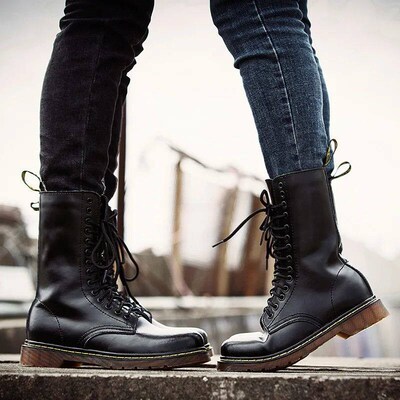 Lovers Popular Motocycle Boots Men Winter High-Top Combat Bo