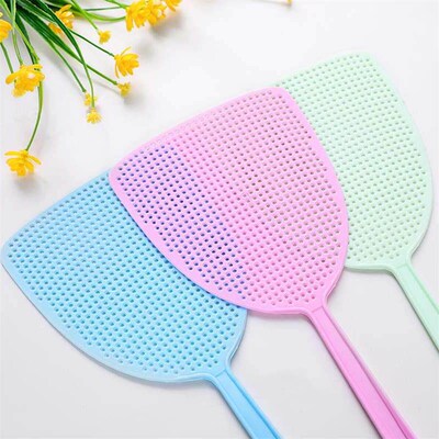 Colorful Long-Handle Plastic Fly Swatter, Manual Insect Swat