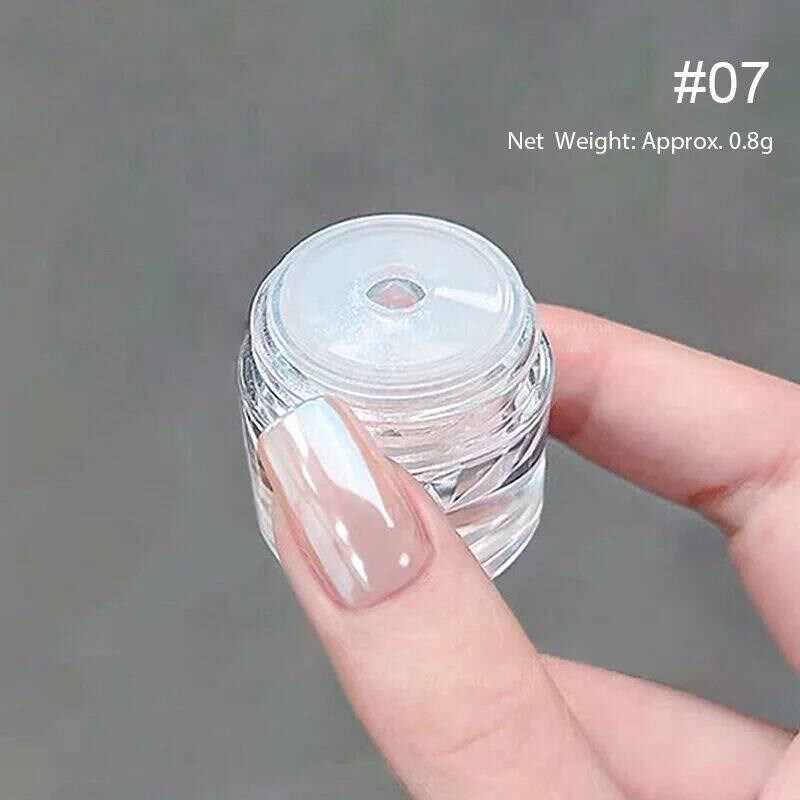 1jar Plating Aurora Chrome Nail Powder High-Gloss Moonlight - 实物图