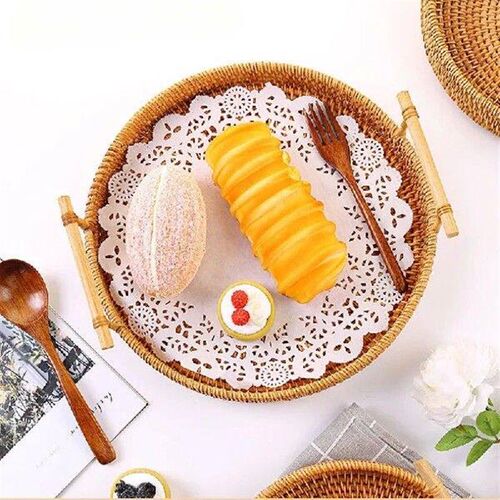 Rattan Water Fruit Basket Japanese Bread Mantou Living Room