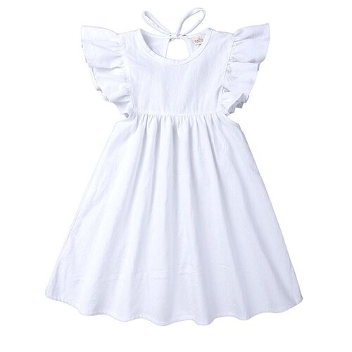0-6Y Toddler Kids Baby Girl Autumn Dress Ruffles Sleeve Soli