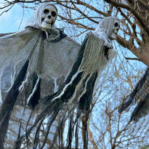 Halloween decoration Ghost with LED Light Glow Hanging Skull