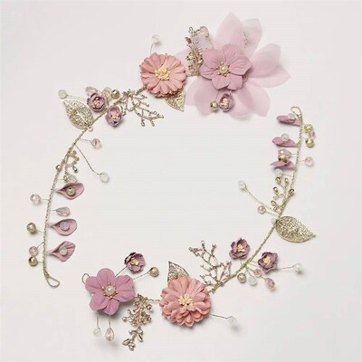 Wedding Headdress Pearl Crystal Headband Bridal Hair Accesso