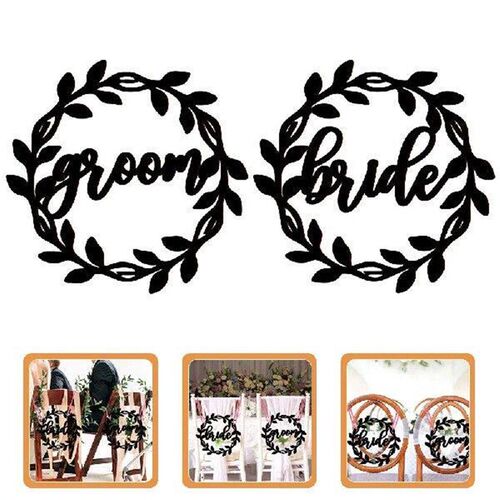 Groom Bride Mr and Mrs Sign for Wedding Table Seat Signs