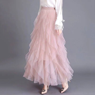 Womens A Line Tulle Midi Skirt Tutu Tiered Petticoat Skirts