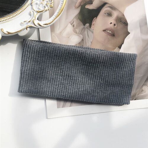 Women Knitted Headband Solid Color Cotton Wide Turban Twiste