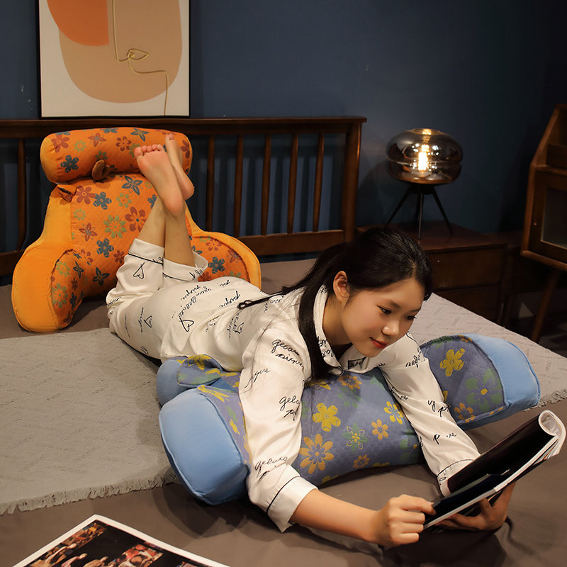 三层纱提花腰靠卧室床头靠枕办公室座椅靠垫护腰枕头沙发抱枕孕妇,居家布艺,床头靠垫,淘宝优惠券,粉丝福利购,淘宝优惠卷