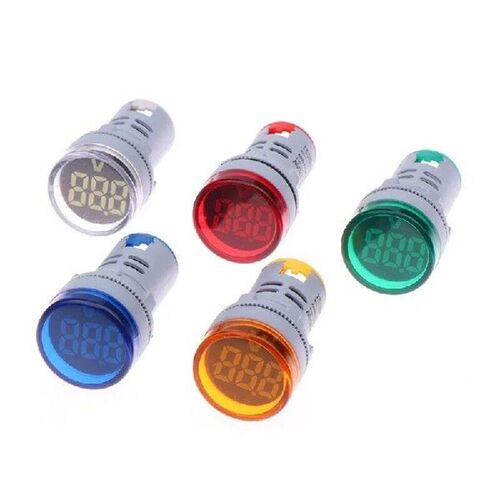 22mm AC 25-500V Round Mini Digital Voltmeter Ammeter LED