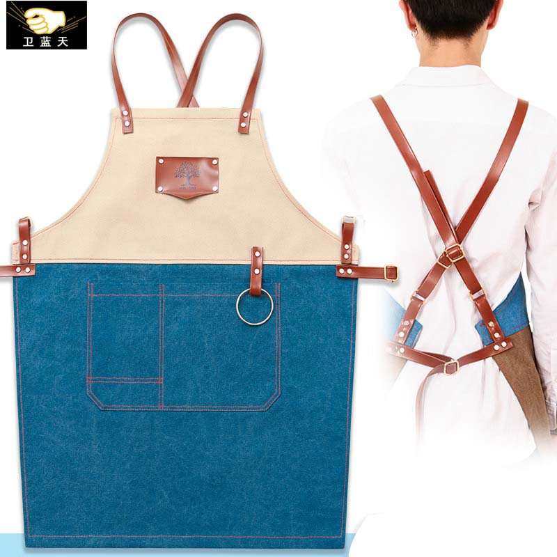 时尚耐磨家居日用品牛仔布厨房帆布围裙多口袋带服务员工作围裙,3C数码配件,其它配件,淘宝优惠券,粉丝福利购,淘宝优惠卷