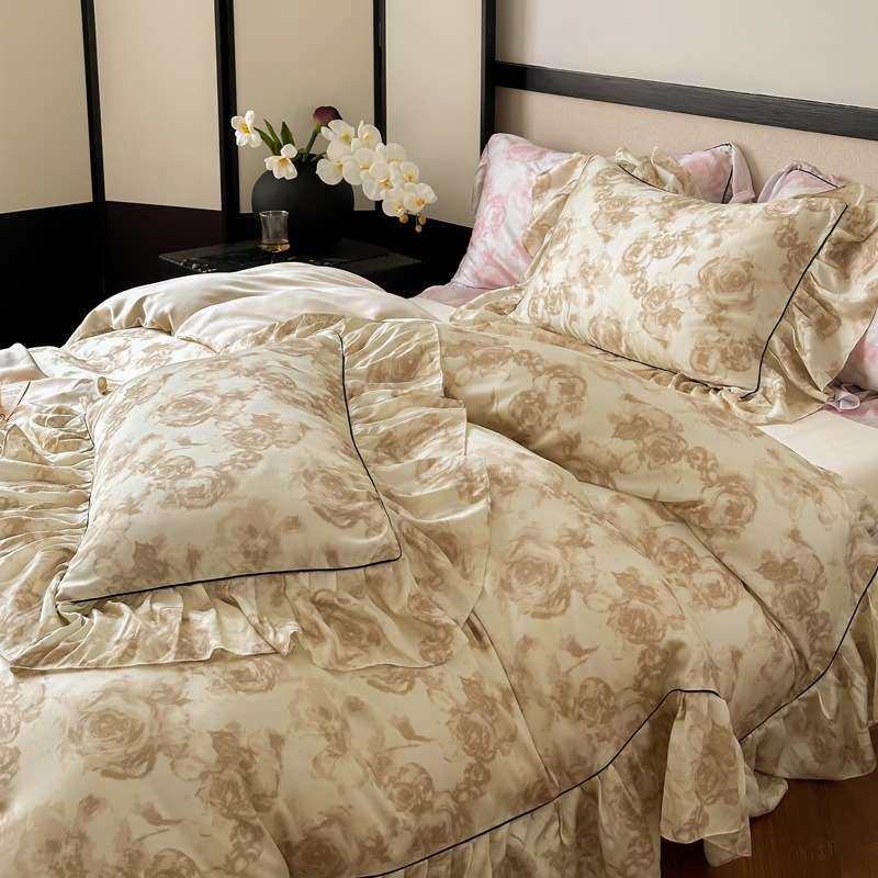 夏季60支兰精天丝床上四件套冰丝凉感裸睡床单被套复古风夏天床品,3C数码配件,其它配件,淘宝优惠券,粉丝福利购,淘宝优惠卷