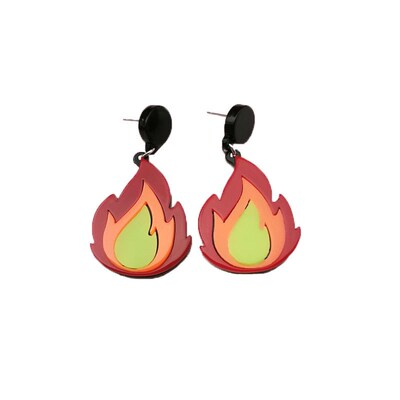 Personality simple alternative acrylic three-color flame ear