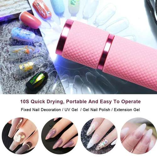Mini 9 LED Flashlight Nail Dryer UV Light Lamp For Gel Polis