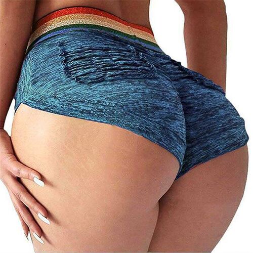 New High Waist Skinny Shorts Summer Clothes Elastic Plus Siz